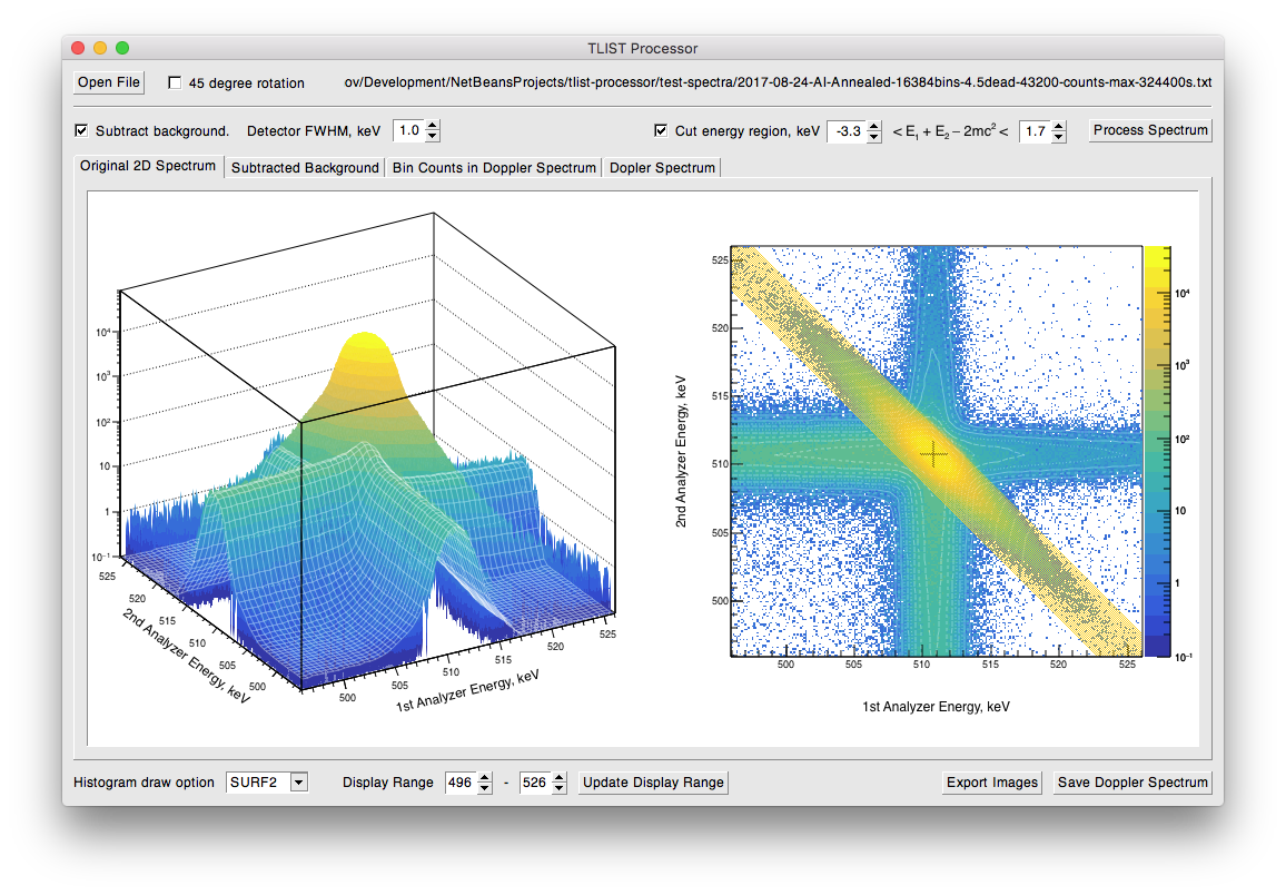 Screenshot of the TLIST Processor app